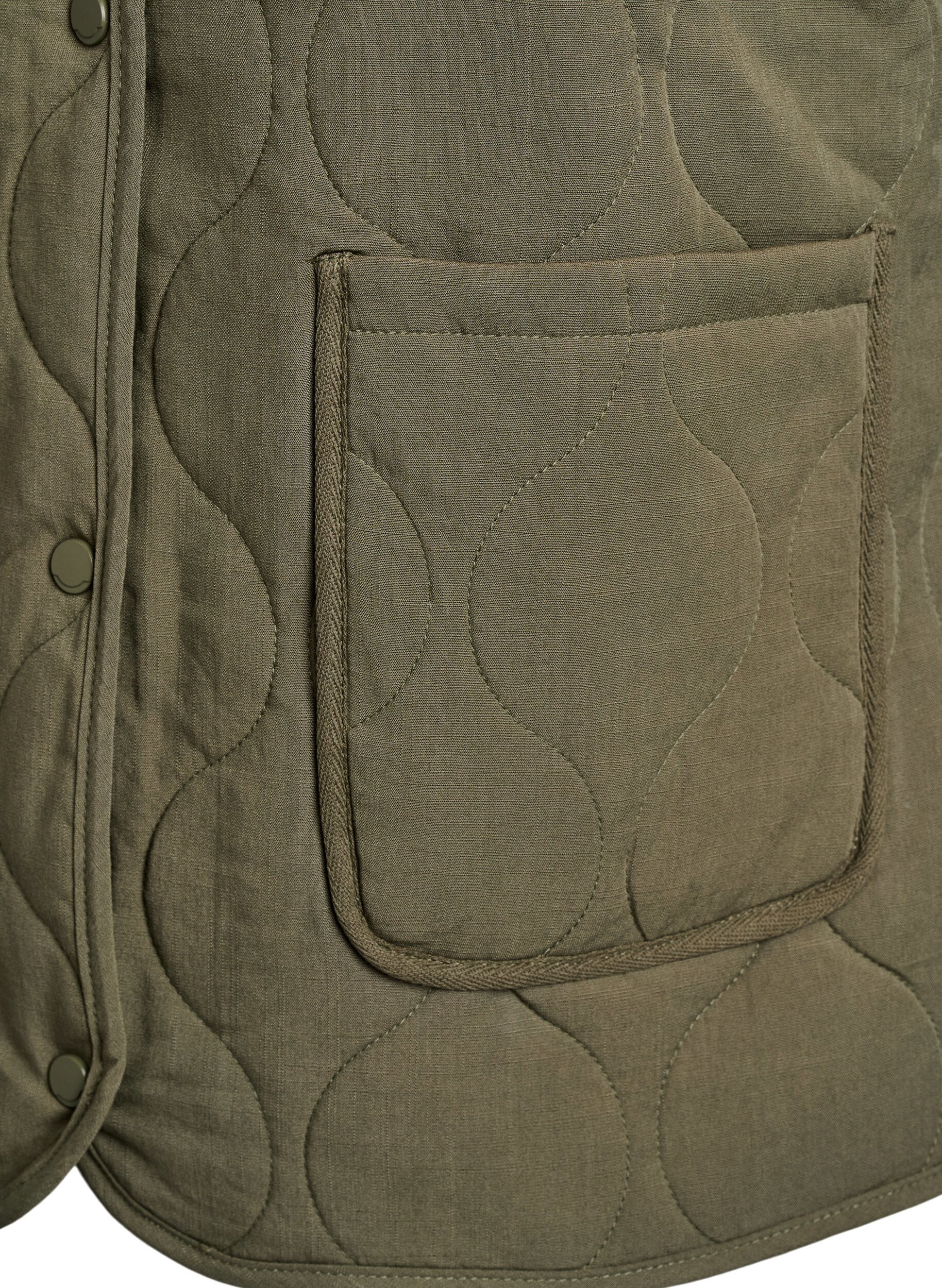 Zizzi Tikkitakki napeilla ja taskuilla, Vihre&auml;, Packshot image number 3