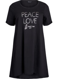 Lyhythihainen yöpaita luomupuuvillaa, Musta