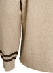 Neulepusero logolla ja kontrastiraidoilla, Beige, Packshot image number 3