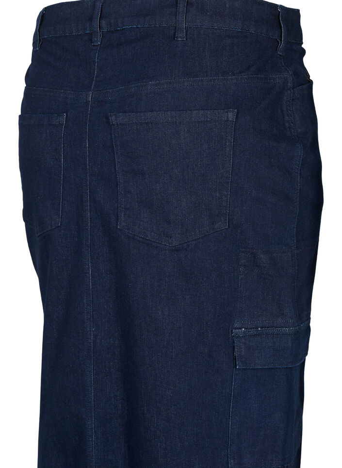 Farkkukankainen maksihame, Dark Blue Denim, Packshot image number 3