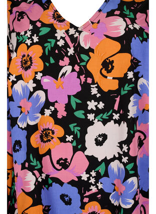 Kukallinen mekko v-pääntiellä, Vibrant Flower AOP, Packshot image number 2