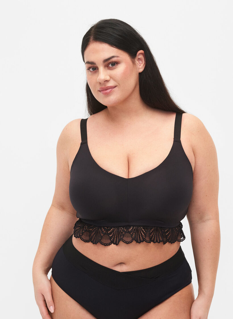 Rintaliivit pitsillä ja toppauksella, Black, Model image number 0