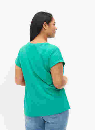 Lyhythihainen t-paita puuvillasekoitteesta, Emerald Green, Model image number 1