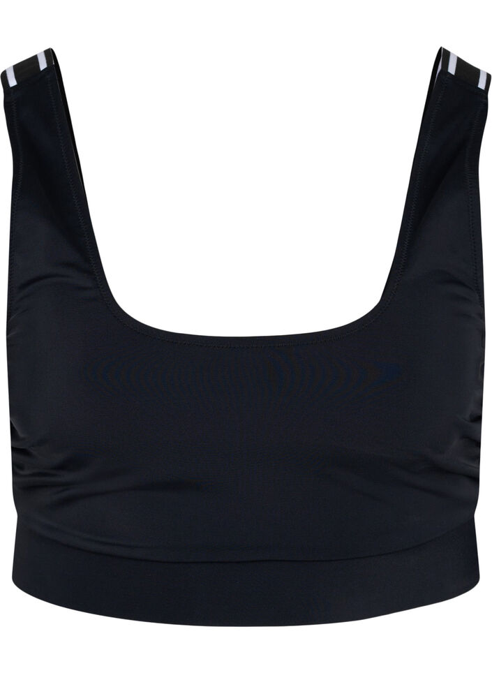 Bikiniyläosa raidallisilla olkaimilla, Black, Packshot image number 0