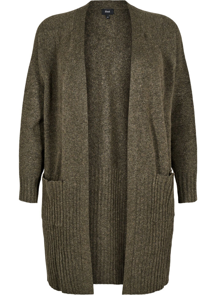 Pitkä neuletakki taskuilla, Sea Turtle Mel., Packshot image number 0