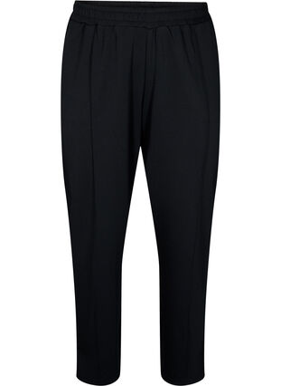 Modaalisekoitteiset housut, joissa on halkio, Black, Packshot image number 0