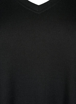Pitkähihainen pusero, jossa on leveät hihansuut ja napit, Black, Packshot image number 2