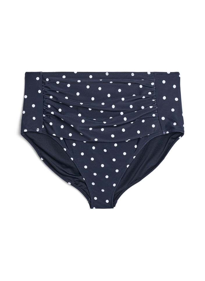Korkeavy&ouml;t&auml;r&ouml;iset bikinialaosat pilkuilla, Musta, Packshot image number 0