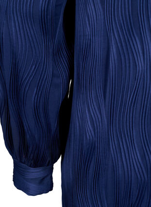 Pitkähihaisessa mekossa kuvioitu kuvio, Maritime Blue, Packshot image number 3