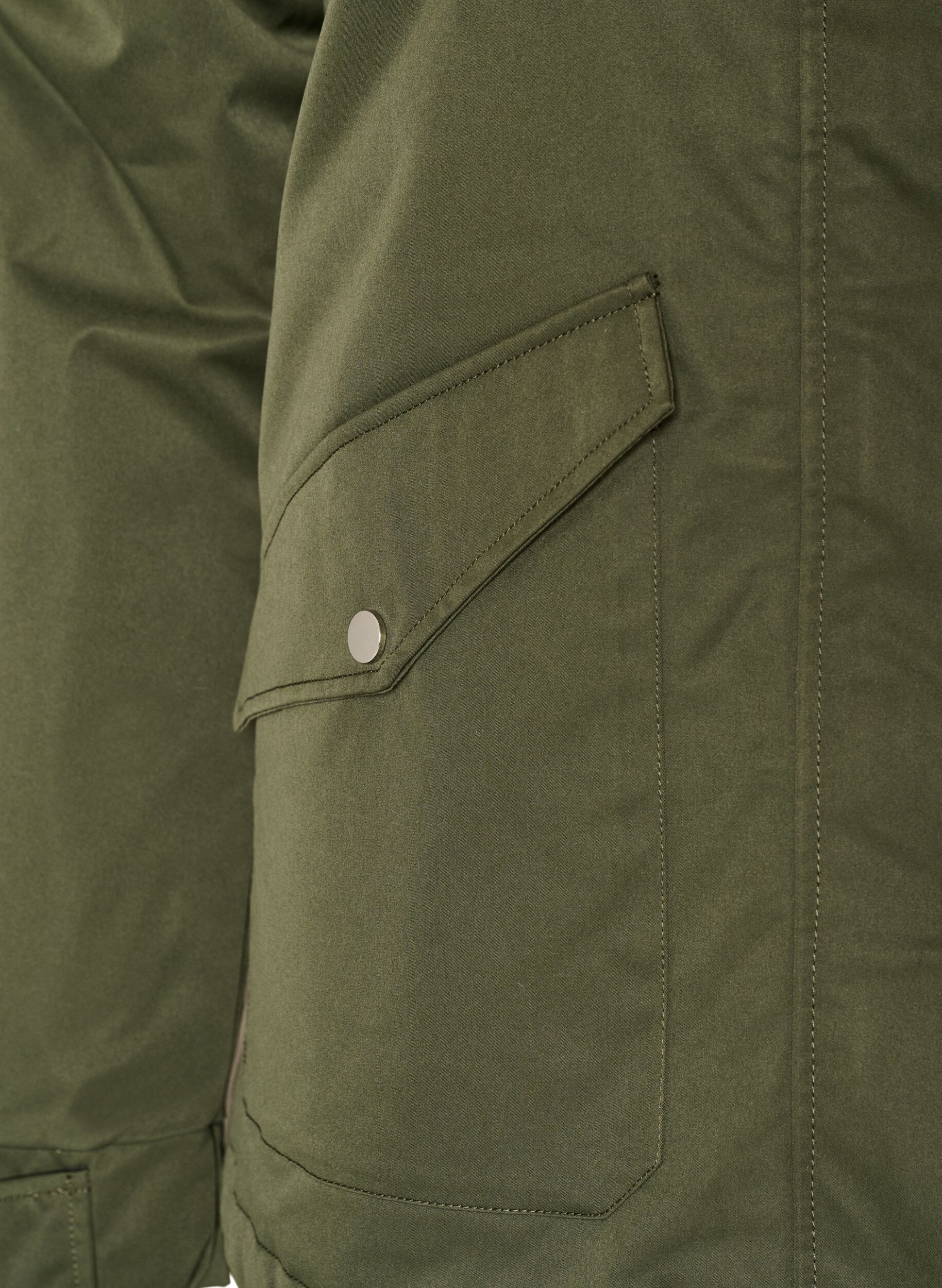 ZizziTopattu parka irrotettavalla hupulla, Vihre&auml;, Packshot image number 3