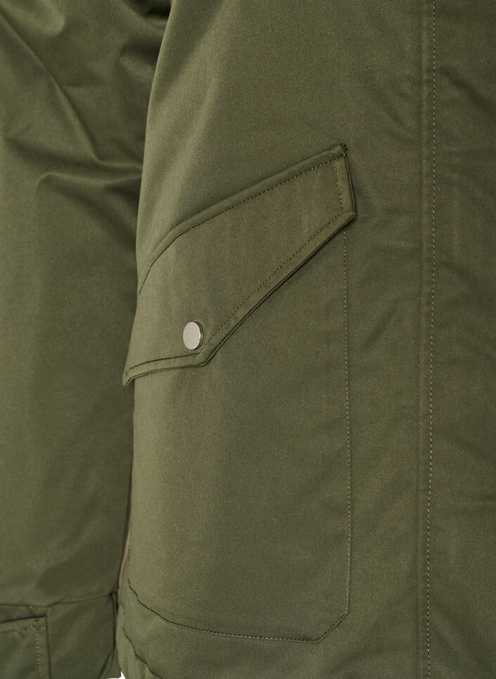Topattu parka irrotettavalla hupulla, Vihre&auml;, Packshot image number 3