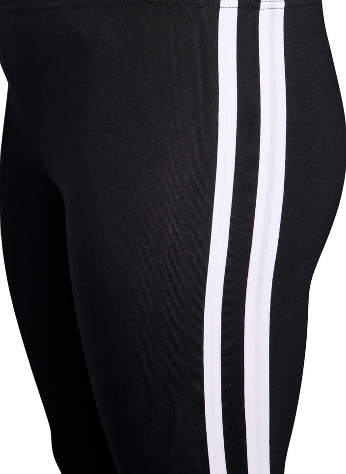 Viskoosileggingsit sivuraidoilla, Black W. Stripe, Packshot image number 2