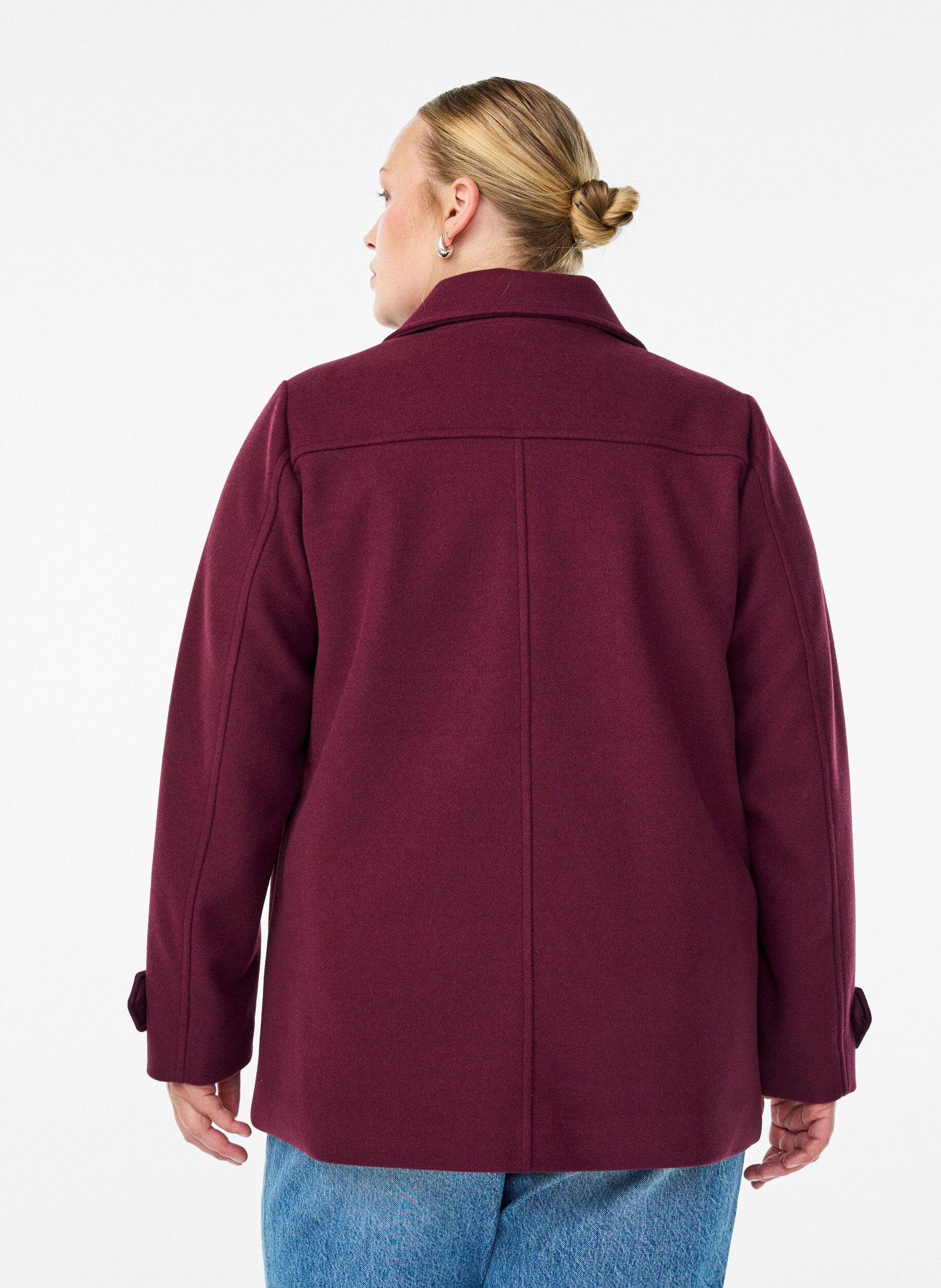 ZizziLyhyt takki kaksoisnapituksella, Punainen, Model image number 1