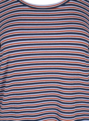 Raidallinen pusero pitkillä hihoilla , Mahogany/Navy Stripe, Packshot image number 2