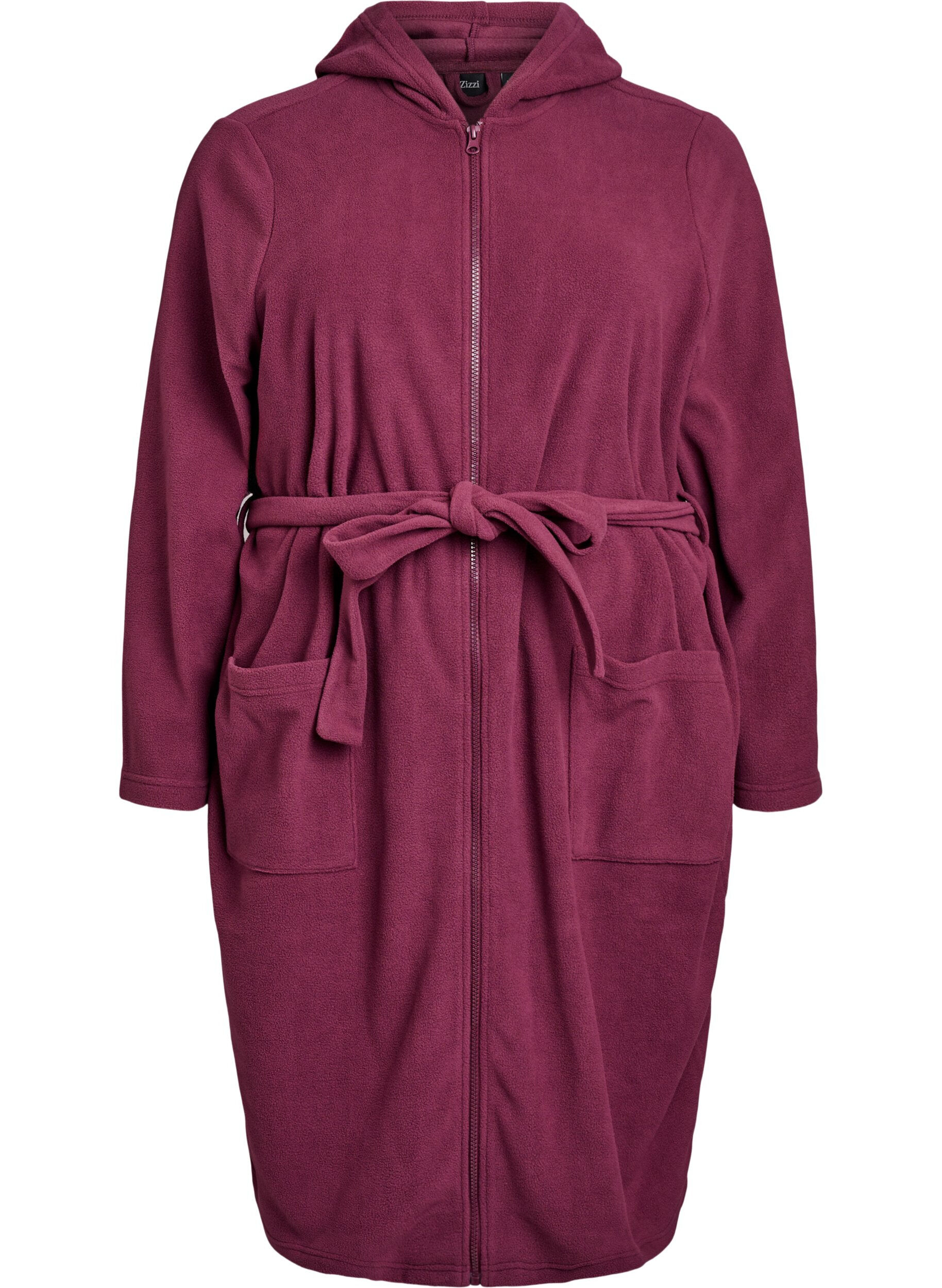 Hupullinen vetoketjulla suljettava aamutakki