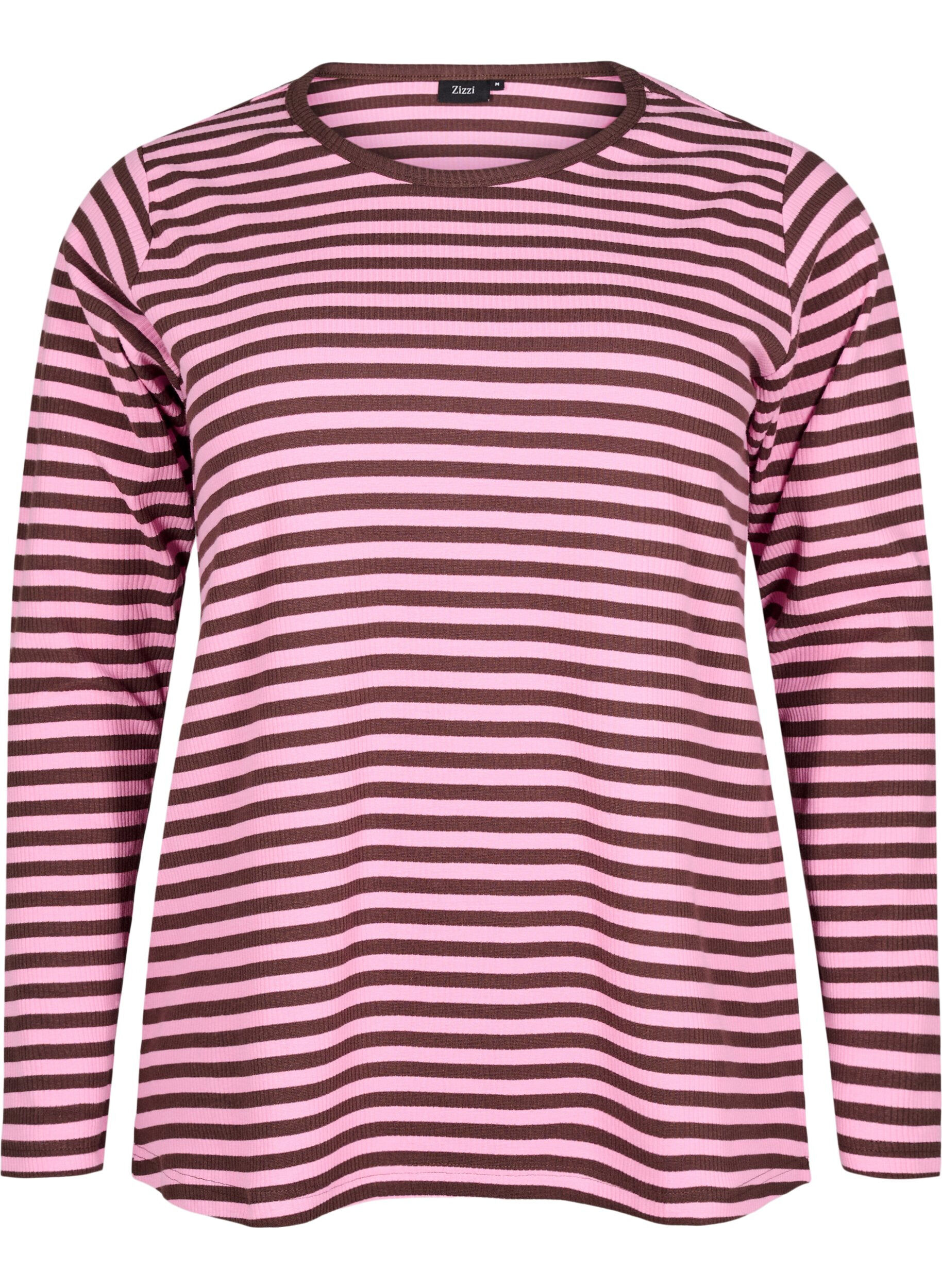 ZizziRaidallinen pusero pitkill&auml; hihoilla, Vaaleanpunainen, Packshot image number 0