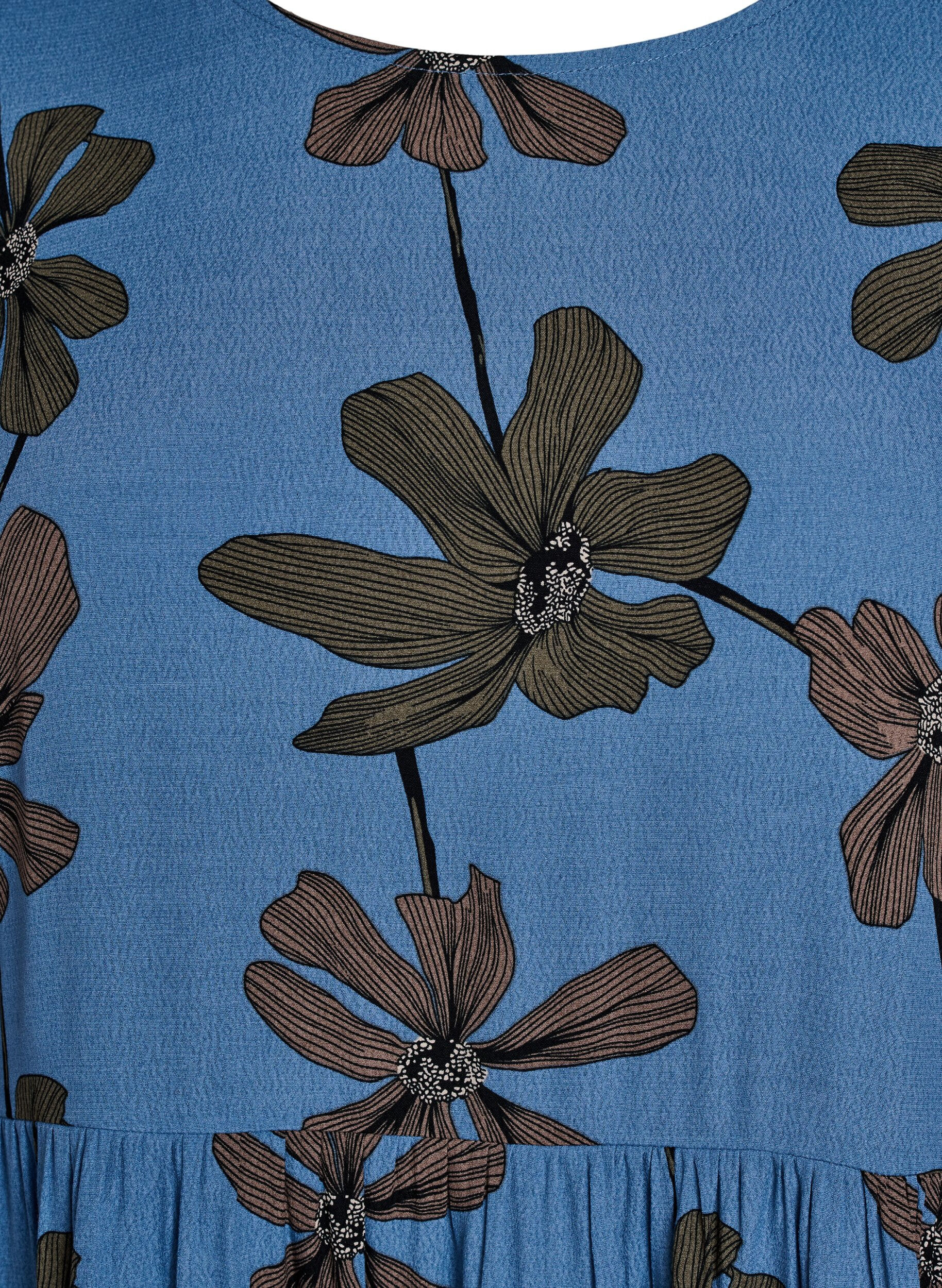 Zizzi Pitk&auml;hihainen tunika sauman yksityiskohdalla, Sininen, Packshot image number 2