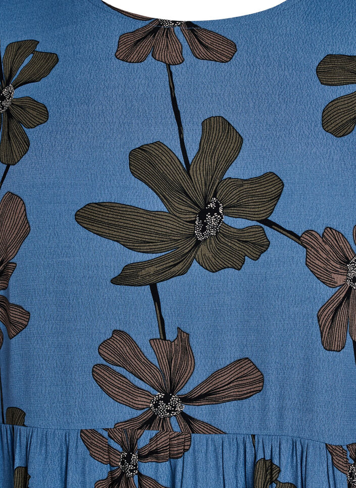 Pitk&auml;hihainen tunika sauman yksityiskohdalla, Sininen, Packshot image number 2