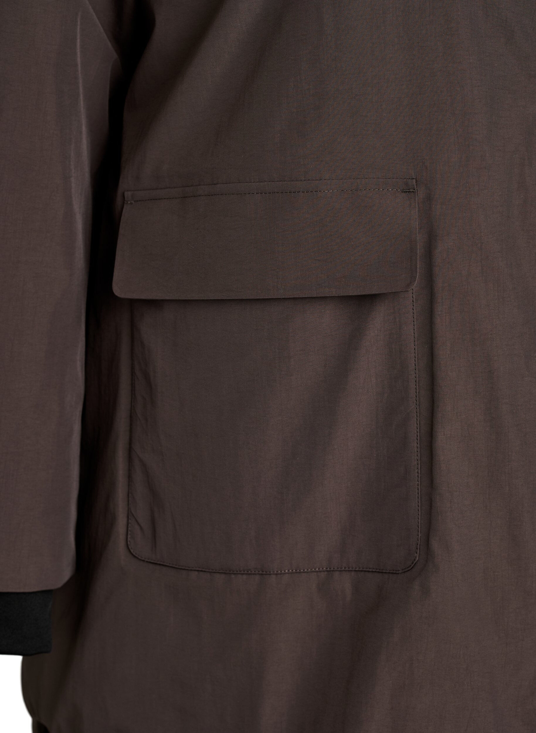 ZizziVedenpit&auml;v&auml; hupullinen parka, Ruskea, Packshot image number 3