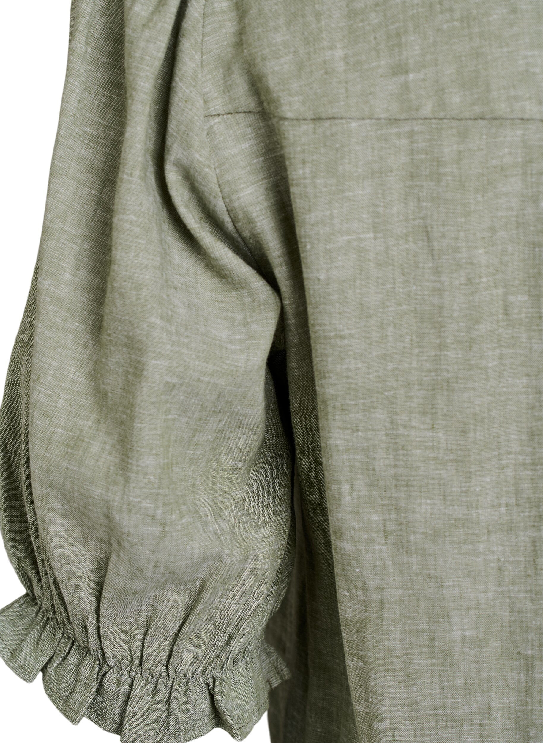 Zizzi Pusero pellava-viskoosisekoitteesta 1/2-hihoilla, Vihre&auml;, Packshot image number 3