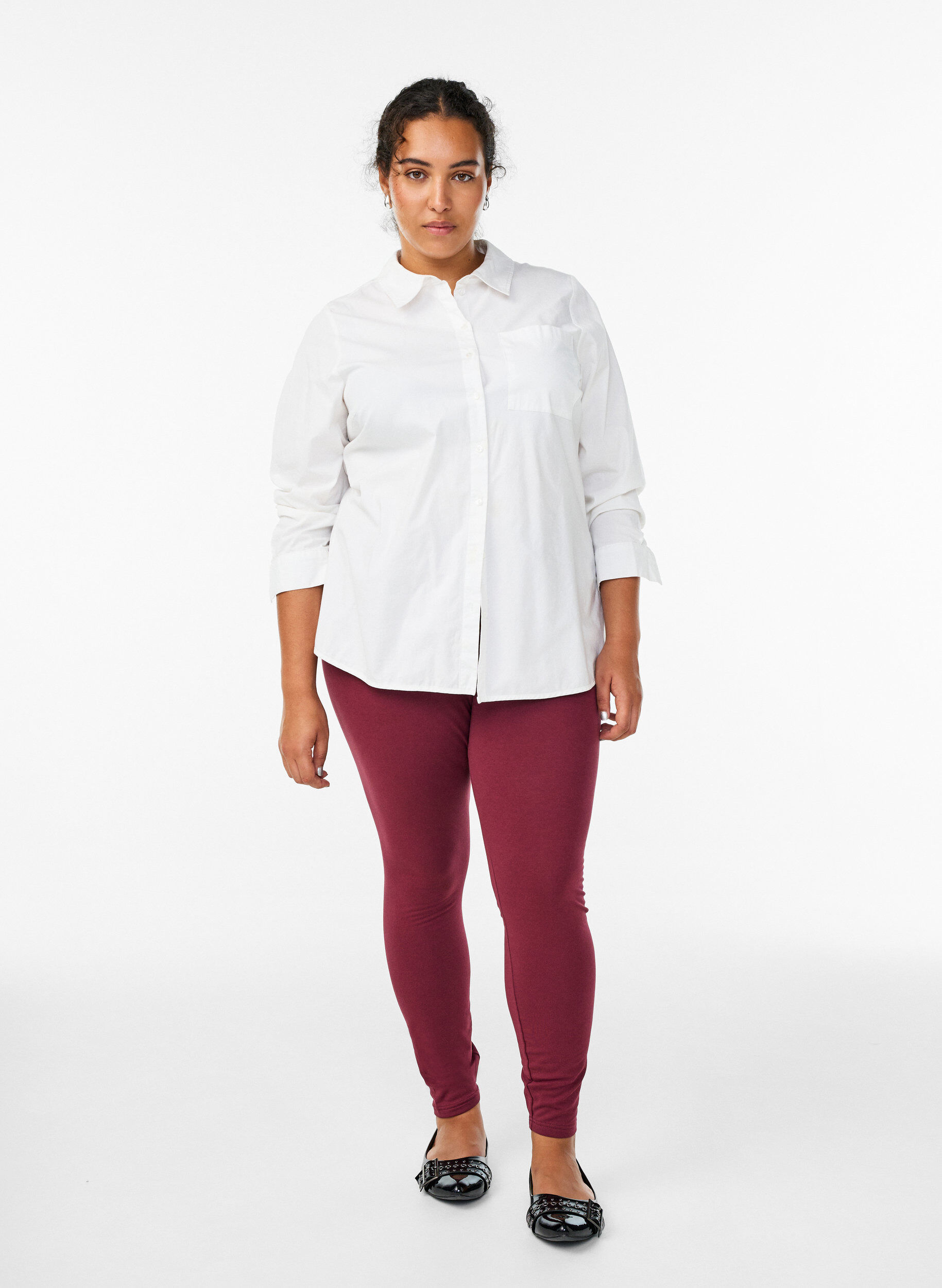 ZizziPuuvillaleggingsit vuorella, Tumma Bordeaux, Model image number 1