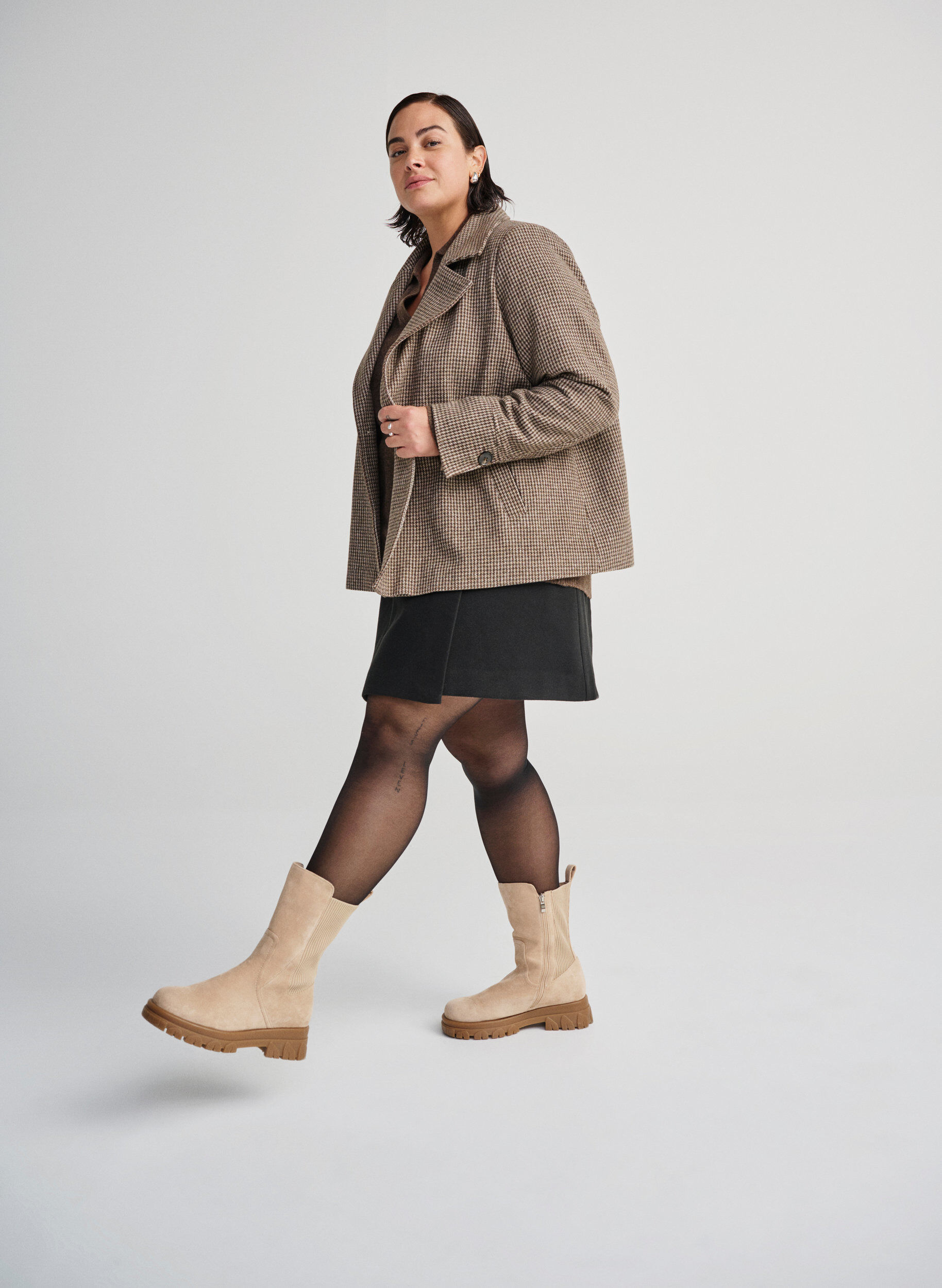 ZizziPaksu nilkkuri tekonahasta., Beige, Image image number 0