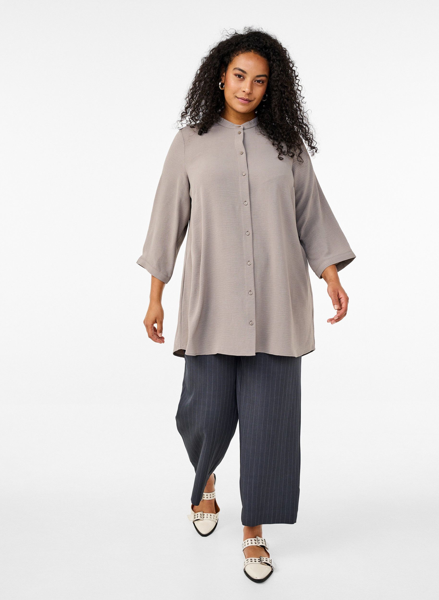 ZizziTunika 3/4-hihoilla, Beige, Model image number 1