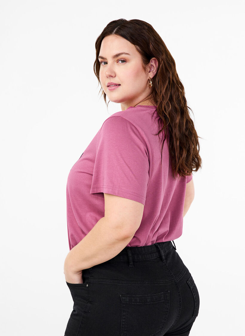 Puuvillainen T-paita tekstikuviolla, Malaga W. ALASKA, Model image number 1