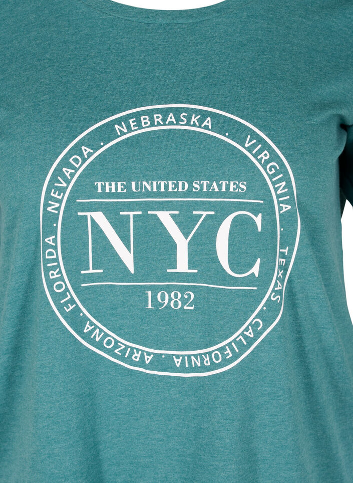 Meleerattu t-paita painatuksella ja lyhyillä hihoilla, Pacific Mel., Packshot image number 2