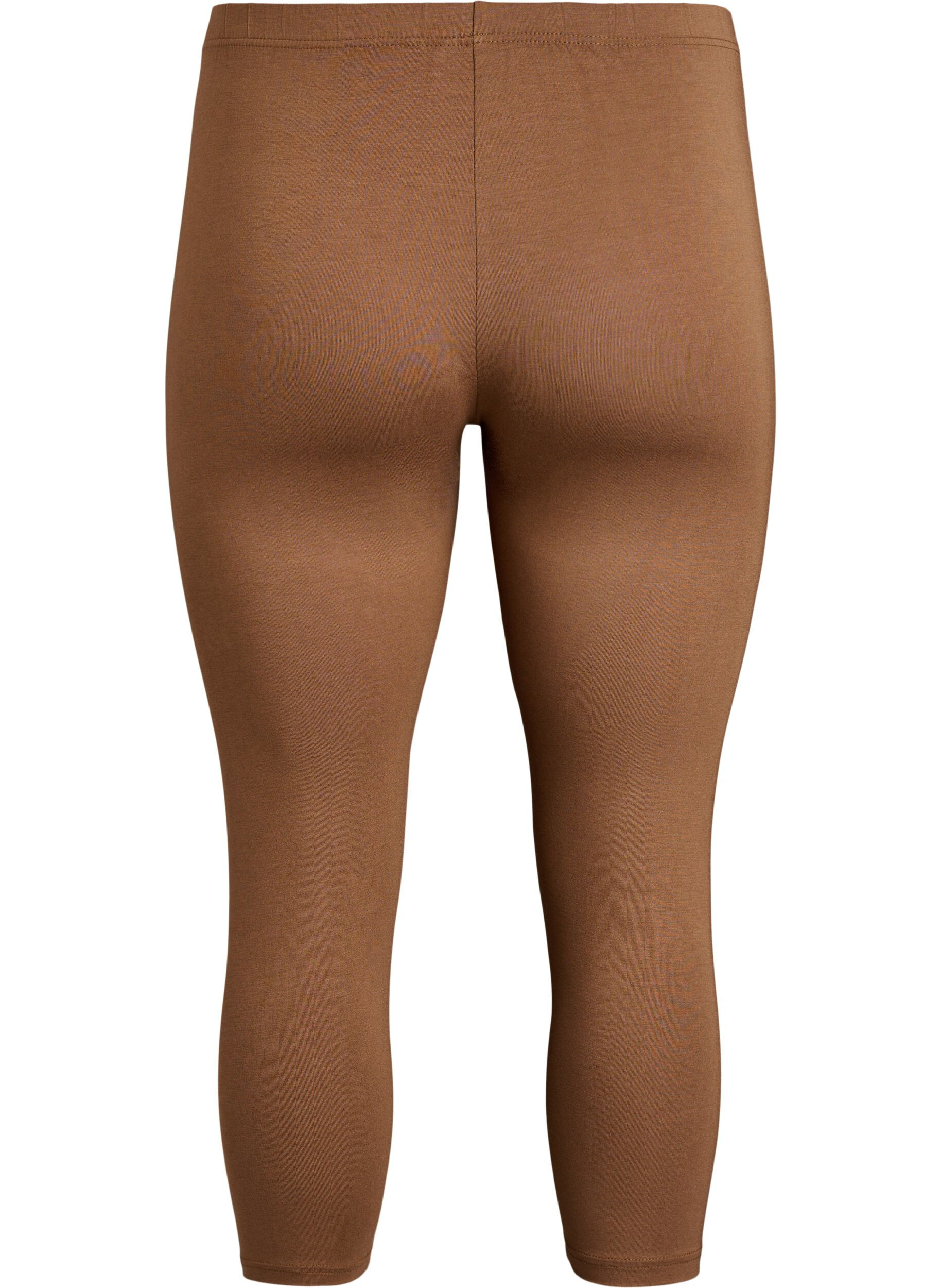 Zizzi3/4-pituiset viskoosileggingsit, Ruskea, Packshot image number 1