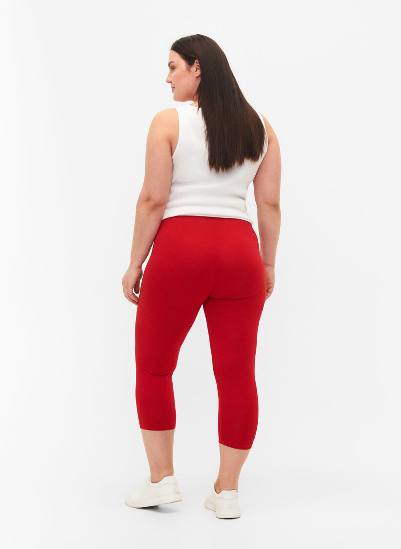 3/4-pituiset viskoosileggingsit, Punainen, Model image number 2