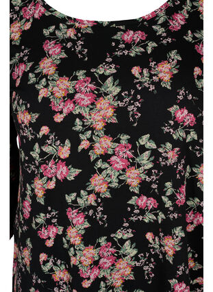 Puuvillainen yömekko kukkakuosilla, Black Pink Oran Flow, Packshot image number 2