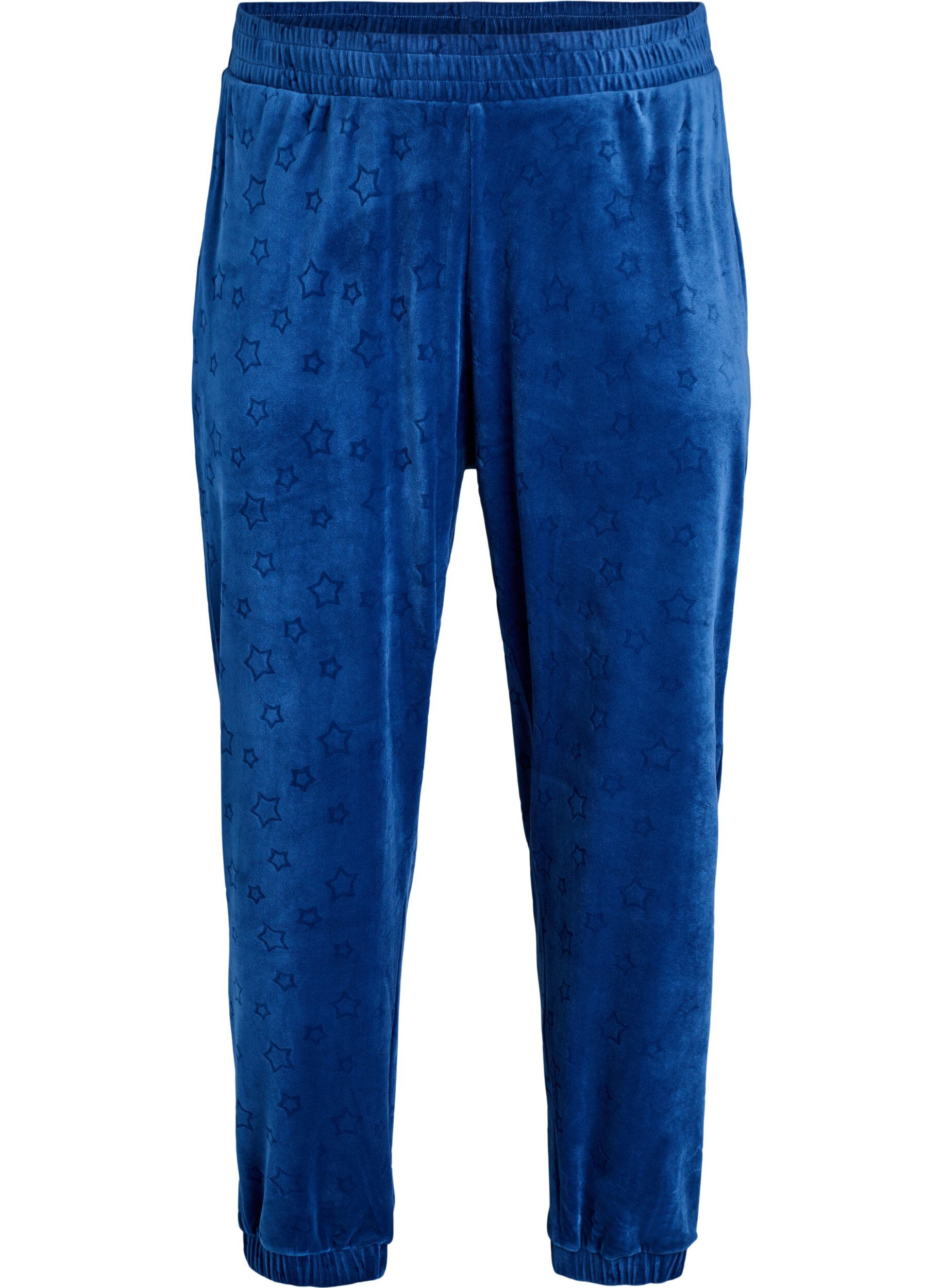 Velourhousut kohokuvioidulla kuosilla