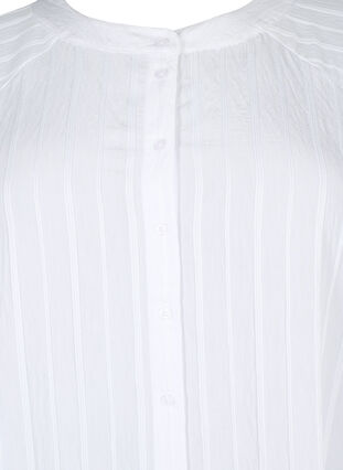 Pitkä viskoosipusero raitatekstuurilla, Bright White, Packshot image number 2
