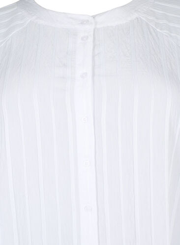 Pitkä viskoosipaita raidallisella rakenteella, Bright White, Packshot image number 2