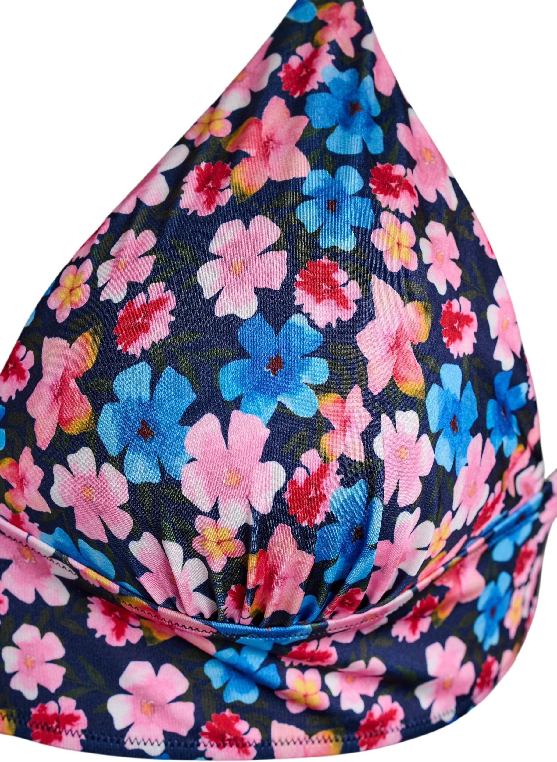 Zizzi Kukkakuvioitu bikinitoppi solmittavalla selk&auml;osalla, Punainen, Packshot image number 2