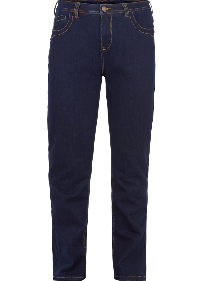 Slim fit Vilma-farkut korkealla vy&ouml;t&auml;r&ouml;ll&auml;, Sininen, Packshot image number 0