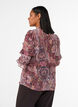 Pusero paisley-kuviolla ja r&ouml;yhel&ouml;yksityiskohdilla, Violetti, Model image number 2