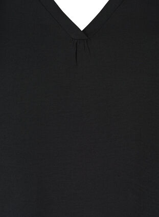 Pusero läpikuultavilla puhvihihoilla, Black, Packshot image number 2