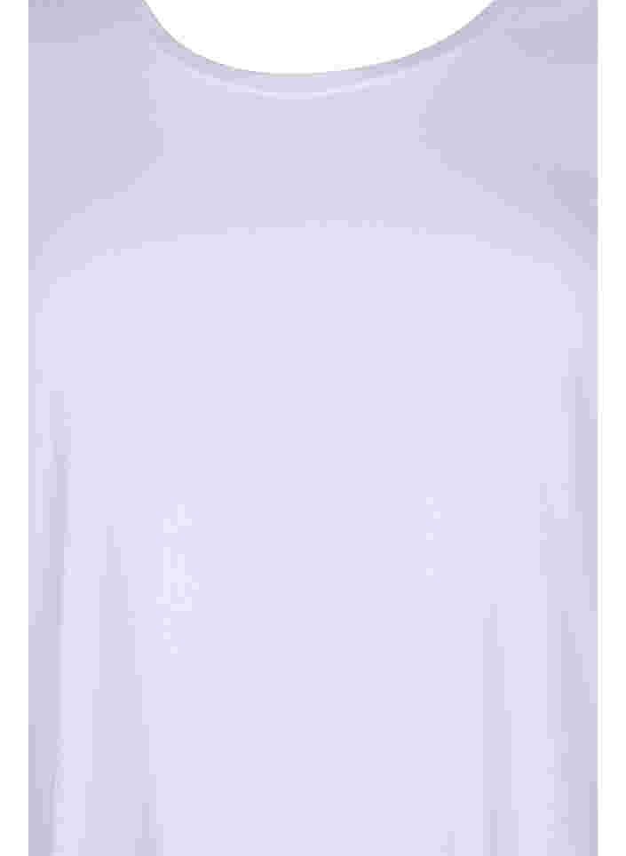 Puuvillainen perus t-paita 3/4-hihoilla, Bright White, Packshot image number 2
