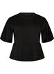 Peplum-pusero kyyn&auml;rpituisilla hihoilla, Musta, Packshot image number 0