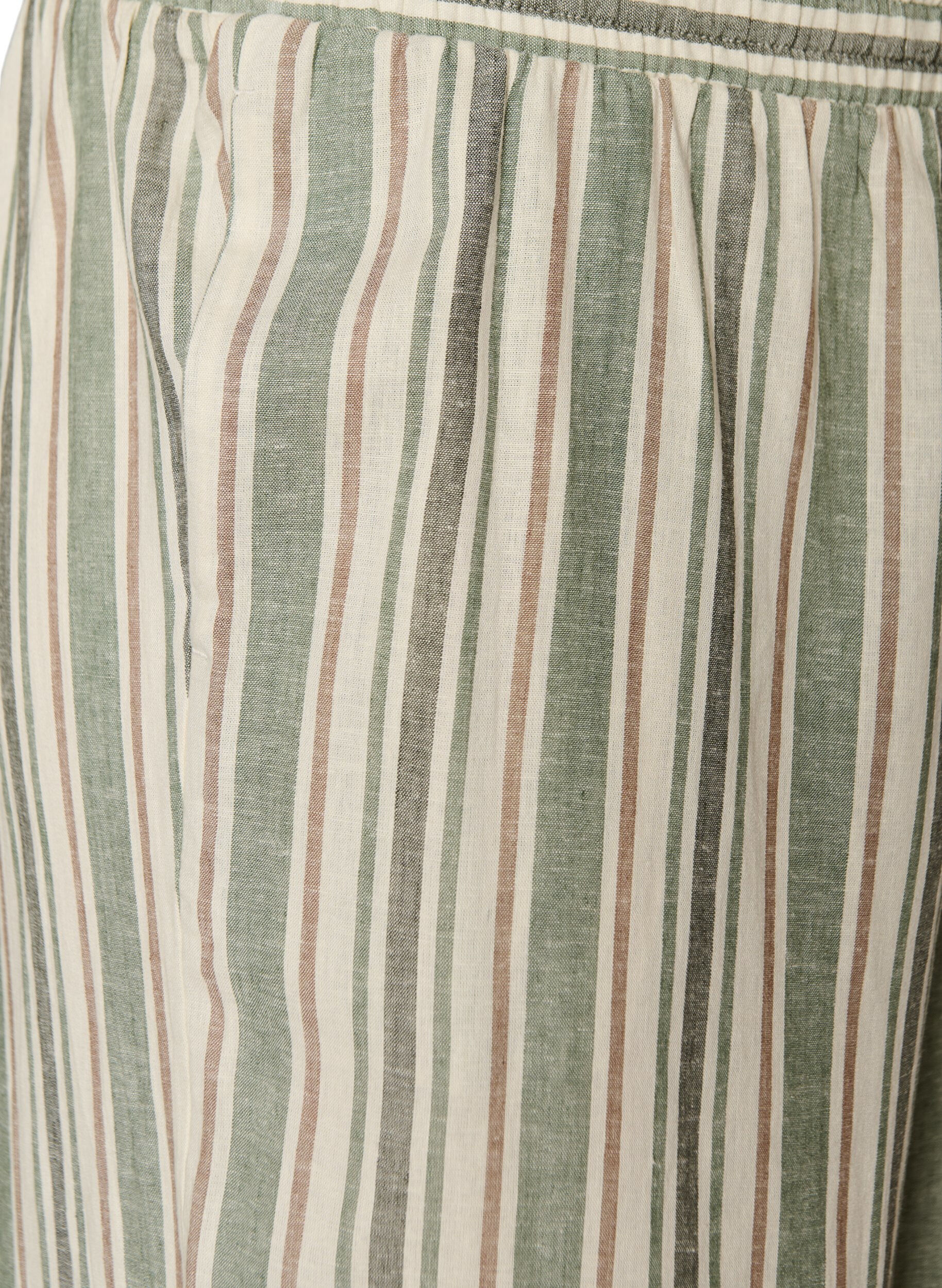 ZizziLeve&auml;lahkeiset pellava- ja viskoosihousut, Vanilja, Packshot image number 2