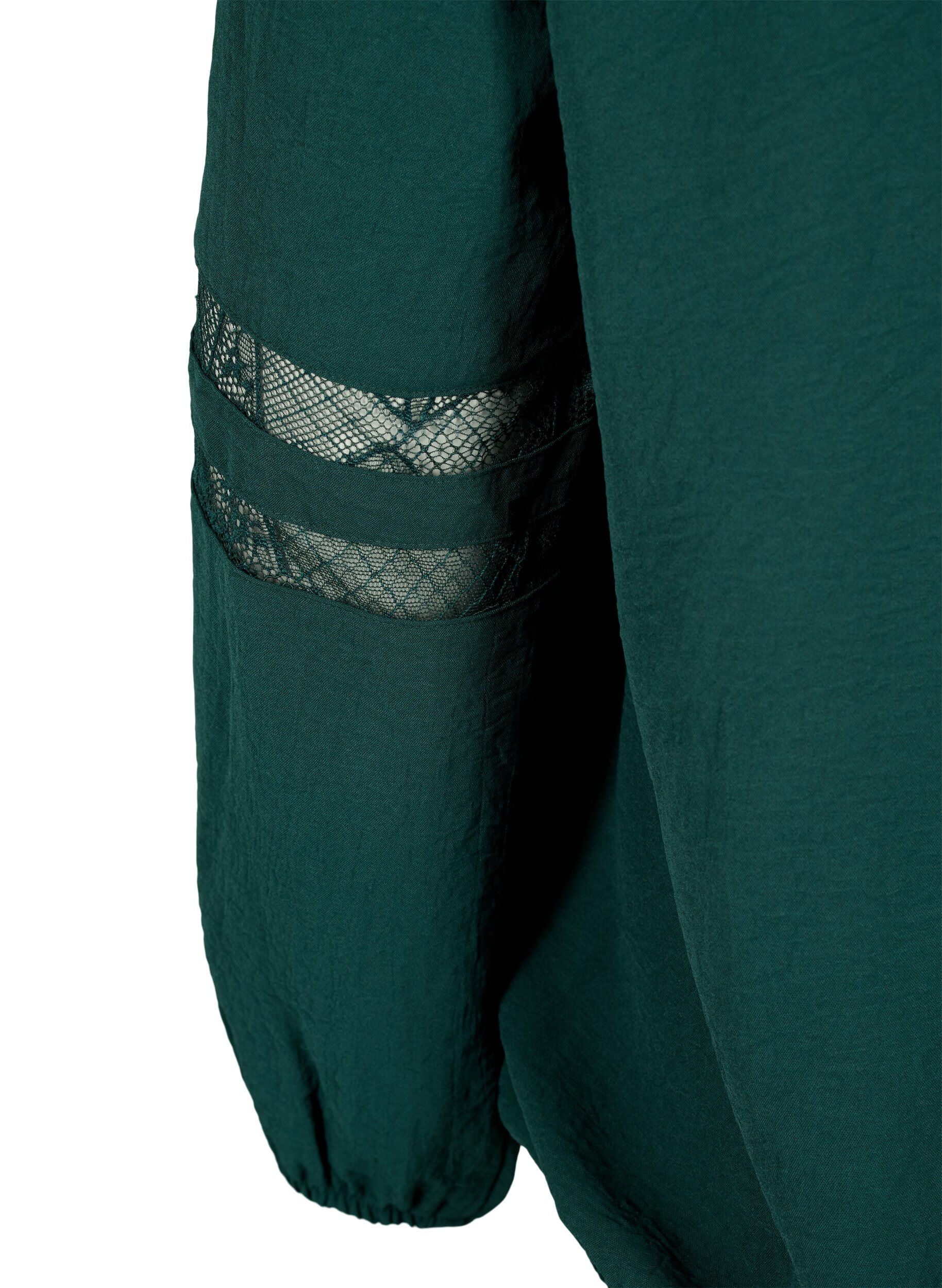 Zizzi Pitk&auml;hihainen pusero, jossa on pitsi&auml;, Scarab, Packshot image number 3