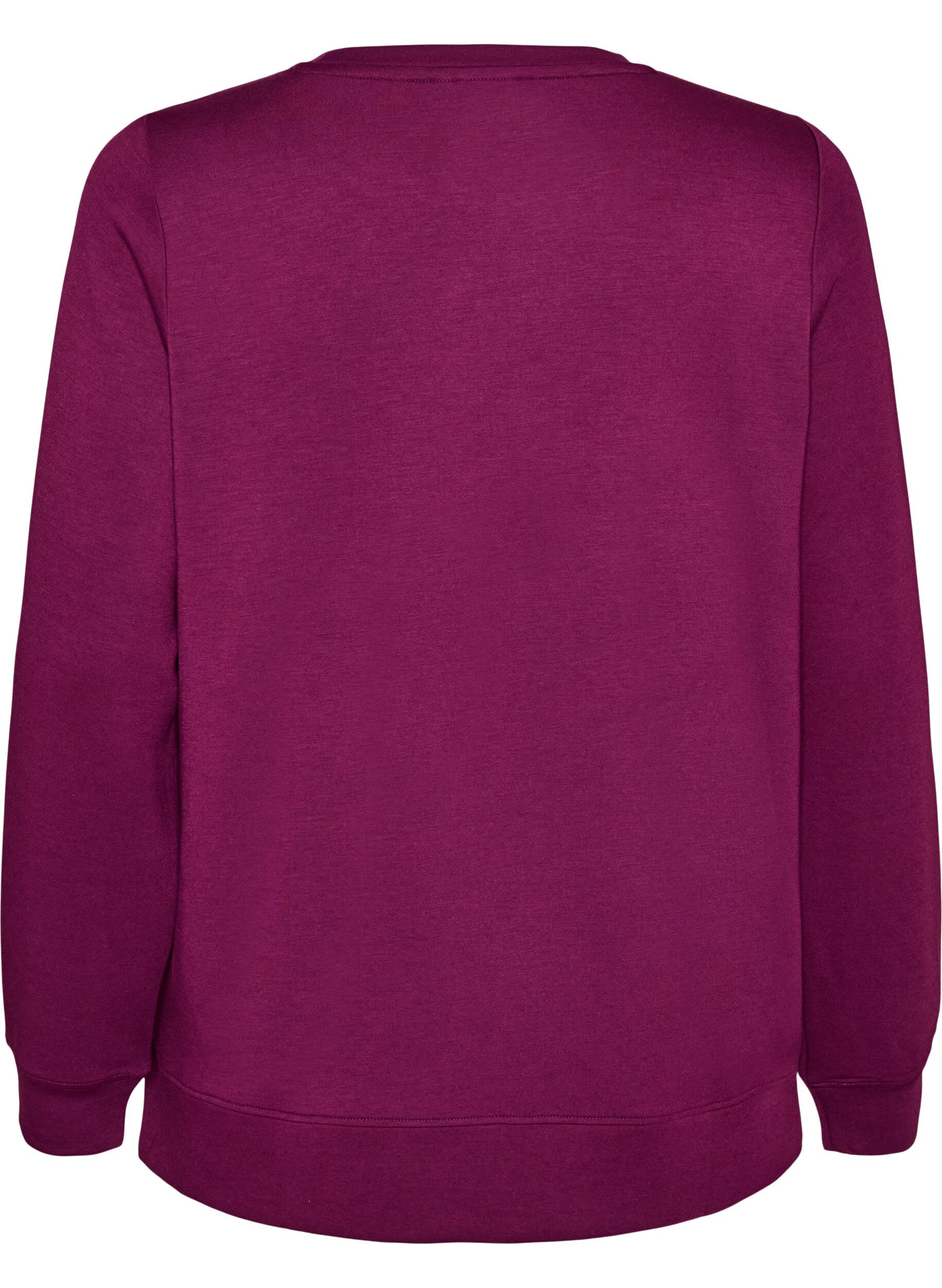 ZizziPitk&auml;hihainen jerseypusero py&ouml;re&auml;ll&auml; p&auml;&auml;ntiell&auml;, Violetti, Packshot image number 1