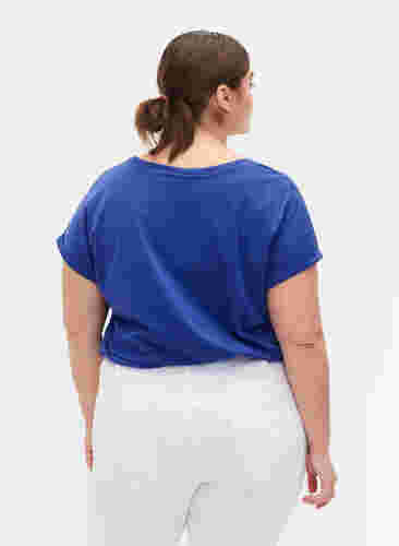 Lyhythihainen t-paita puuvillasekoitteesta, Royal Blue, Model image number 1