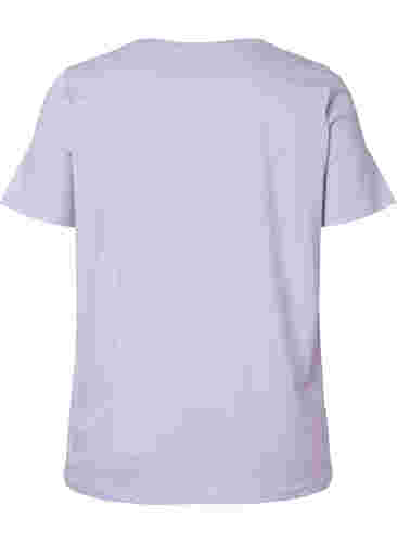 Puuvillainen t-paita pyöreällä pääntiellä ja painatuksella, Lavender W. Love, Packshot image number 1