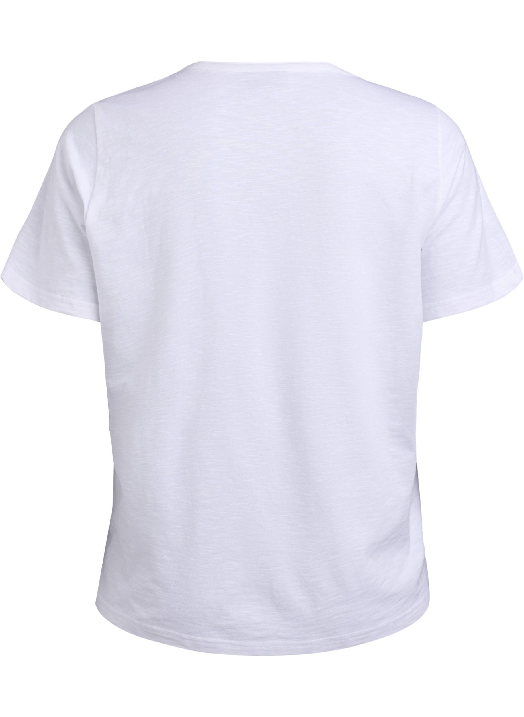 ZizziT-paita nappiyksityiskohdalla, Valkoinen, Packshot image number 1