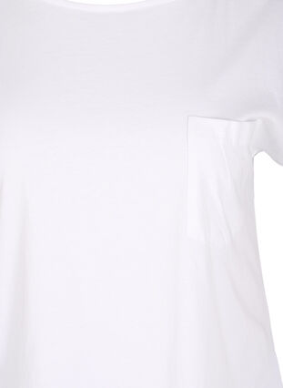 Ekologisesta puuvillasta valmistettu t-paita rintataskulla, Bright White, Packshot image number 2