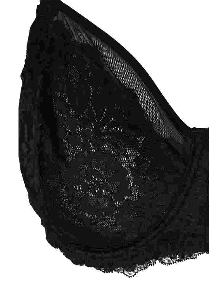 Figa rintaliivit kaarituilla ja pitsiselällä, Black, Packshot image number 2