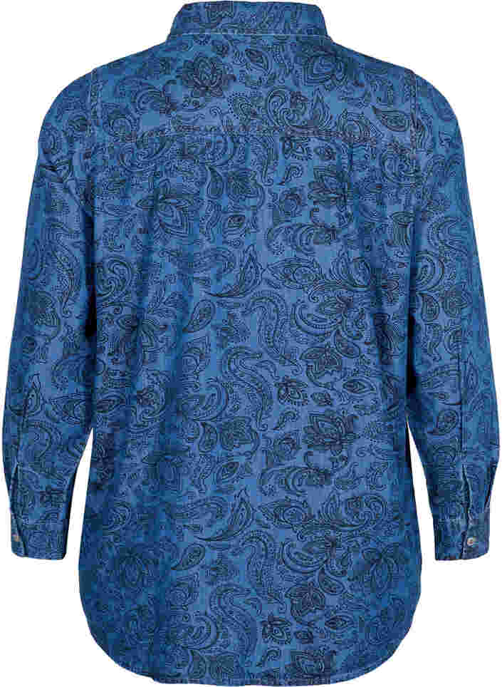 Puuvillapaita paisley-kuosilla, Blue Paisley, Packshot image number 1